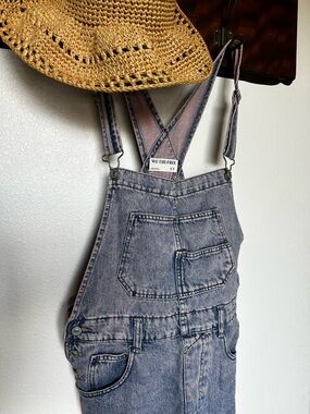 We The Free Washed Blue Denim Overalls